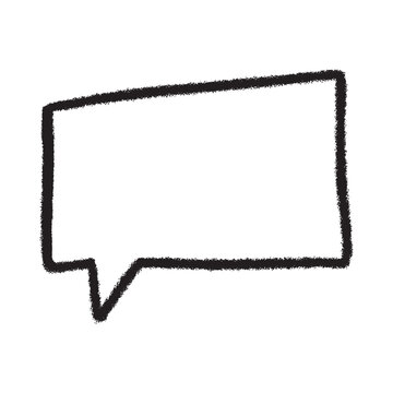 Hand drawn black rectangular speech bubble outline