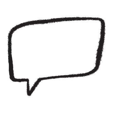 Hand drawn black rounded rectangular speech bubble outline