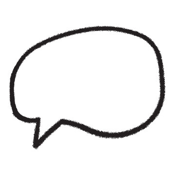 Hand drawn black irregular rounded speech bubble outline