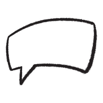 Hand drawn black wide rectangular speech bubble outline shape