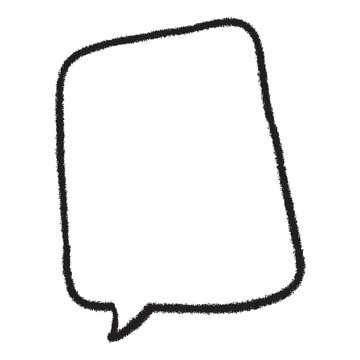 Hand drawn black vertical rectangular speech bubble outline shape