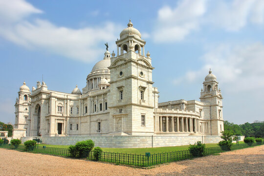 The Victoria Memorial  dedicated to the memory of Queen Victoria, the Empress of India  in the Maidan in Central Kolkata (Calcutta), India
