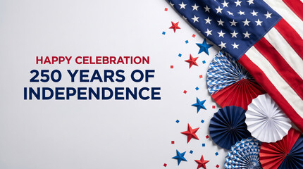 Obraz premium Us america anniversary 250 years patriotic independence celebration background concept design. patriotic independence celebration. united liberty freedom, event banner poster design