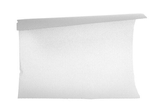 Paper kitchen towels flying, disposable, isolated on white, clipping path	