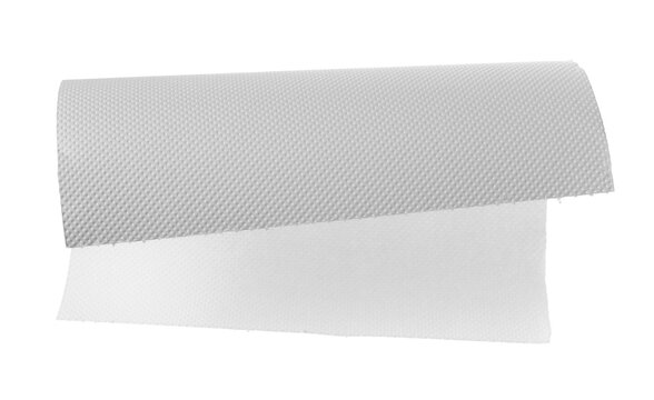 Paper kitchen towels flying, disposable, isolated on white, clipping path	