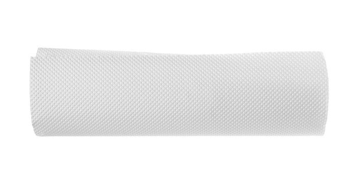 Paper kitchen towels flying, disposable, isolated on white, clipping path	