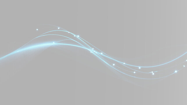 glowing light trails neon ribbon blue wave abstract energy motion futuristic digital light overlay isolated effect