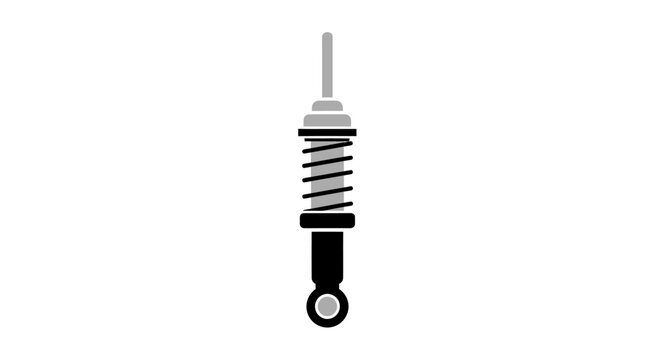 A simple illustration of a metal vehicle suspension shock absorber component