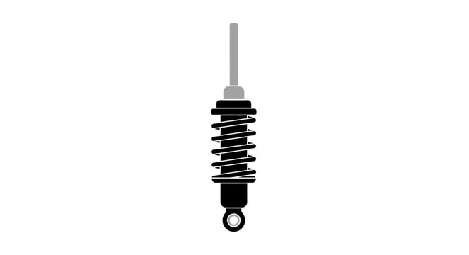 A technical illustration of a metal vehicle suspension shock absorber component