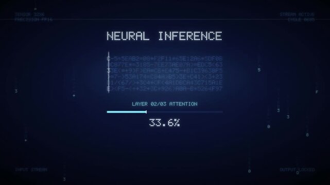 Artificial intelligence neural inference processing interface with loading progress bar
