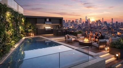 Fototapeta premium Luxury_residence_open-air_courty