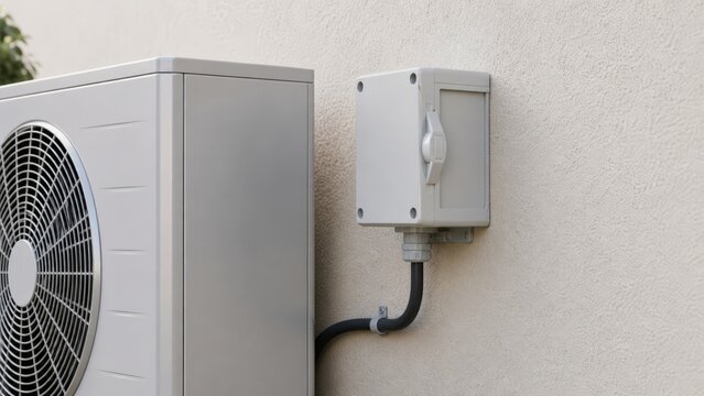 Heat Pump Retrofit Weatherproof Electrical Isolator Mounted Outdoor
