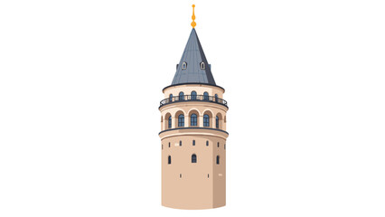 Vector illustration of a historic stone tower with conical roof © Andrei