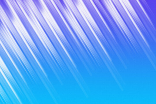 Abstract minimalist background with vibrant neon purple and blue diagonal light rays and fine grainy texture