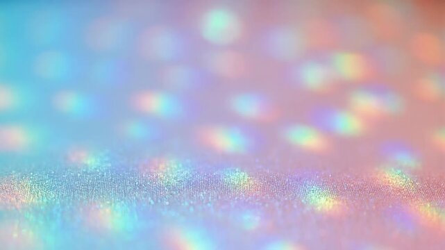 Iridescent holographic abstract background with soft rainbow light bokeh and pastel color gradient