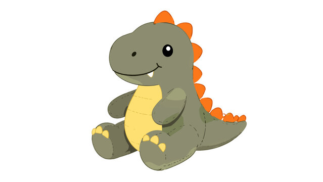 Cute dinosaur plush toy cartoon vector illustration