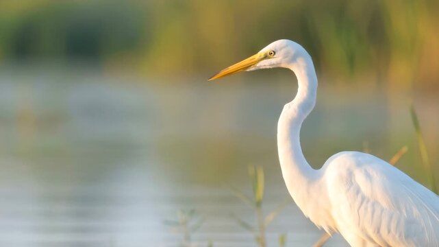 great egret close up in everglades national park florida morning light video