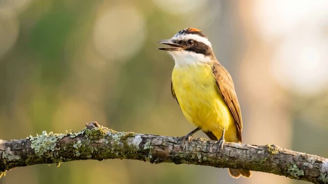 great kiskadee close up in pantanal wetlands brazil morning light video