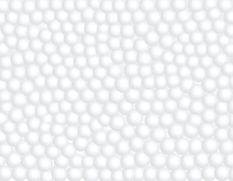 A digital illustration of a dense arrangement of small, evenly spaced white spheres on a white background