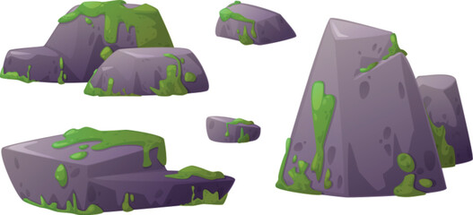 Natural heavy granite boulders collection illustration vector © Buddhadeb