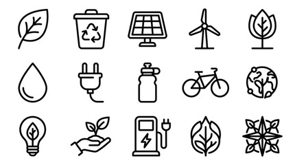 Eco Friendly Icons: Renewable Energy, Sustainability, Nature, Recycle, Save Earth © 50mas