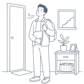 Person returning to work after financial setback, resilience vector illustration