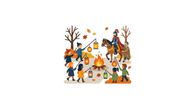 St. Martin's Day Celebration Vector Illustration