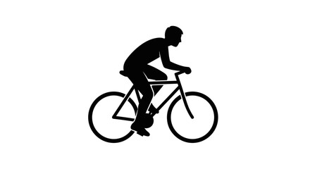 Obraz premium Man Riding a Bicycle Silhouette 4.