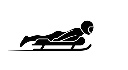 Man riding a sledge fast. © Nb