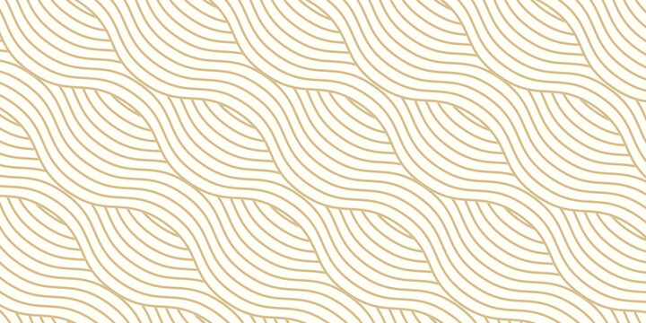 Yellow instant noodles, pasta and spaghetti texture with geometric wavy lines. Ramen, pasta vector pattern. Abstract food illustration background