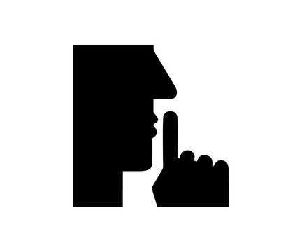 BP 001: Quiet please or Silence icon sign. Behaviour of the public vector design and illustration.
