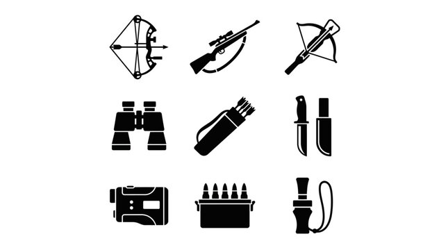 Vector silhouette set of a soldier/marksman in tactical gear