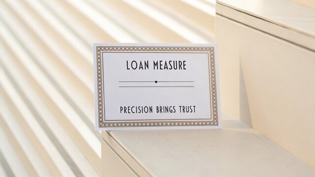 Elegant Loan Measure Card with Professional Typography for Financial and Business Contexts, Trust and Precision Focused