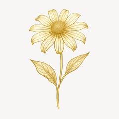 Obraz premium Elegant golden flower illustration.