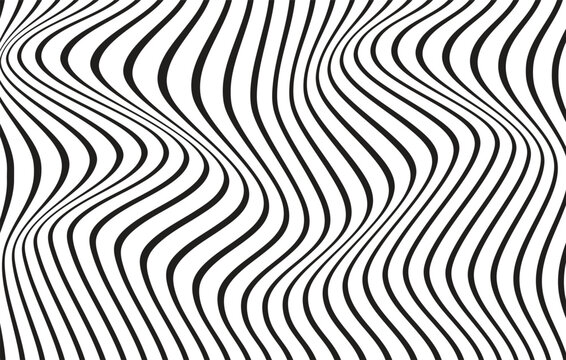 simple black color zebra wavy line pattern