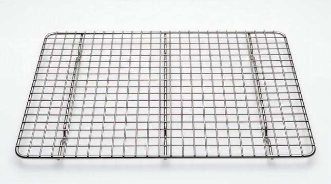 Durable Stainless Steel Wire Cooling Rack for Baking and Roasting Isolated on White Background