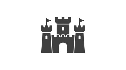 Sandcastle with towers and flags. © Nur