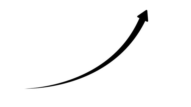 black chalk arrow isolated on White background .Business growth arrow and graph chart. Arrow up with chalk.