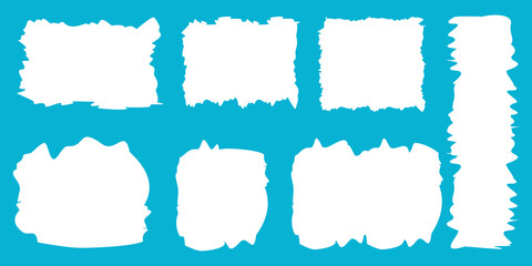 Fototapeta premium Torn edge paper illustration in flat style, jagged paper edge collection, torn paper collection.ripped paper.