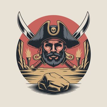 Pirate Man with Black Beard.