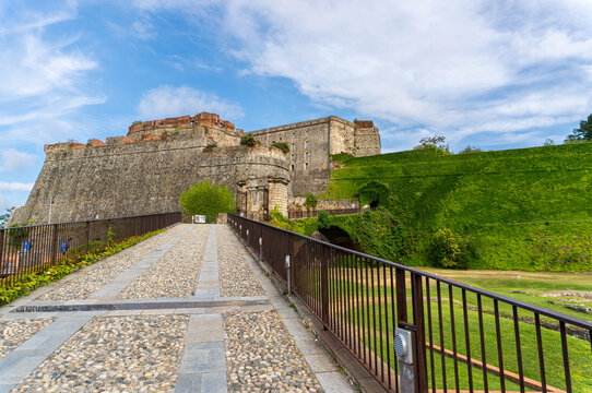 Savona, province of Liguria. Ancient fortress of Priamar on the seafront. An imposing military complex overlooking the center of Savona, near the port.