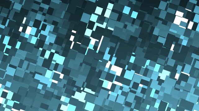 Abstract animated Moonlit Asteroid gradient background featuring dimensional square particles and layered block shapes that shift and move across the frame.