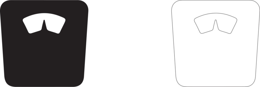 Floor electronic scale vector icon filled and outline, body weight control and slimming symbol.