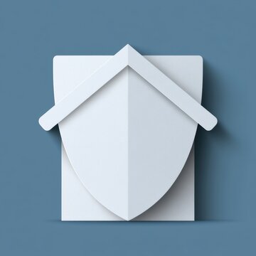 Protective shield over house icon symbolizing security and stability