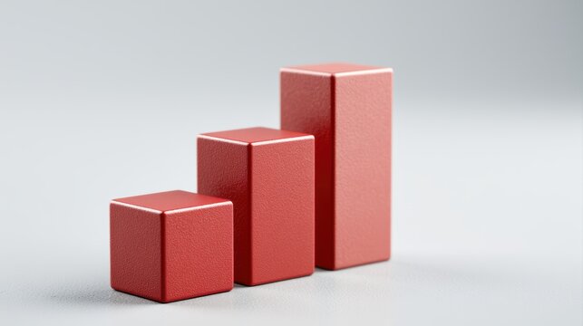 Financial market decline concept with business cubes and falling chart