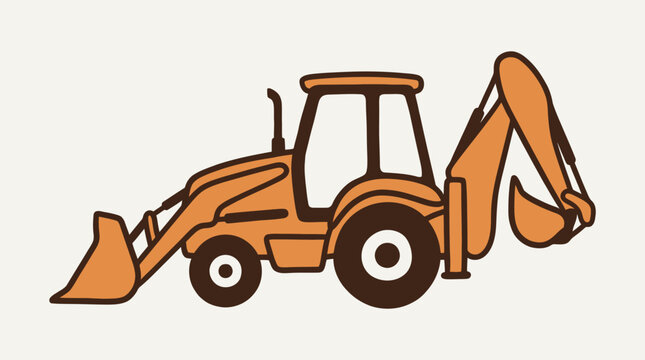 An illustration of a skid steer loader in action on a landscape