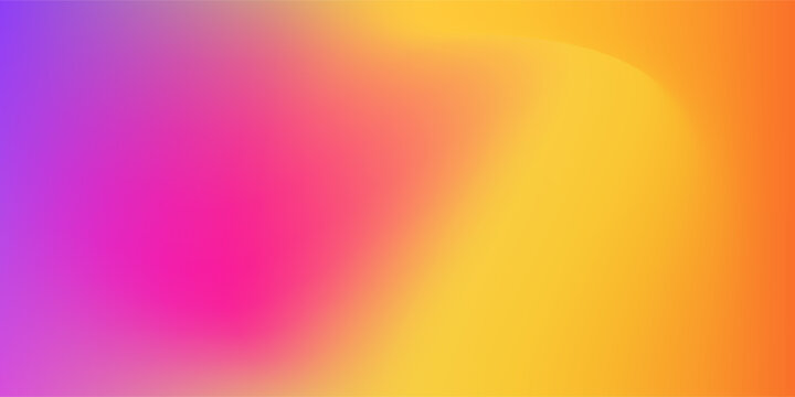 Gradient background with y2k aesthetic. Sunset ombre gradation. Summer blur trendy backdrop with rainbow tones. Vibrant vector warm background with yellow, magenta and violet for femtech presentation.