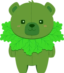 Green Teddy Bear with Leaf Collar © Ammak