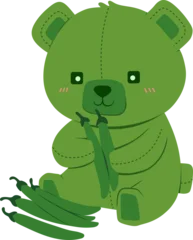 Green Teddy Bear Holding Peas © Ammak
