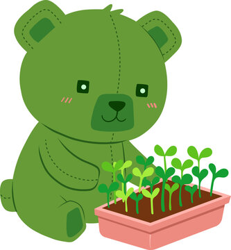 Green Bear Caring for Seedlings